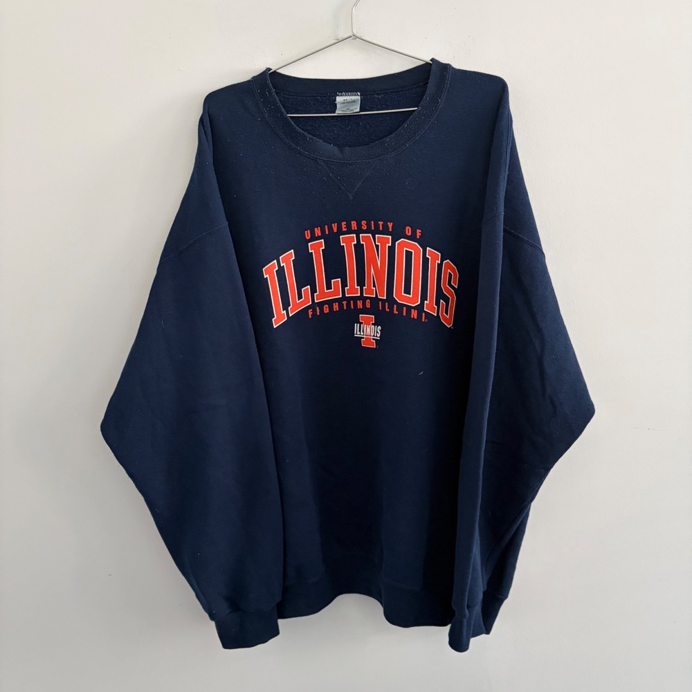 M.J. Soffe University of Illinois Fighting Illini Sweatshirt Navy Blue 2X Mens